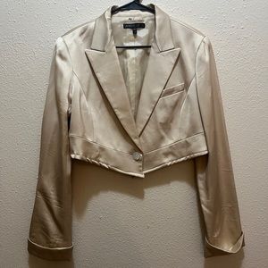 Restyled vintage satin cropped blazer